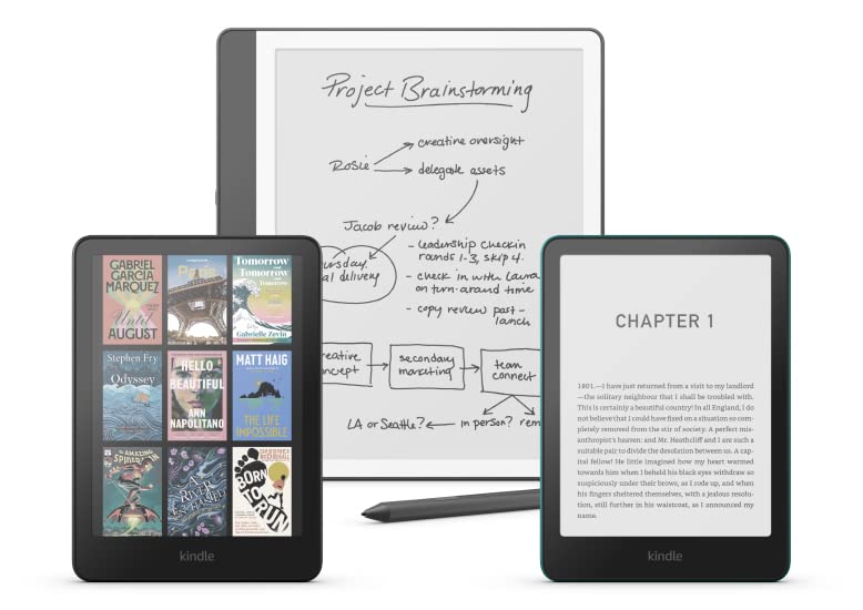 Amazon Kindle Scribe (64 GB) – Neuartiges Display mit gleichmäßigem Rahmen | Schreib einfach in Bücher und Dokumente | Mit Notizbuchzusammenfassung | Mit Premi…