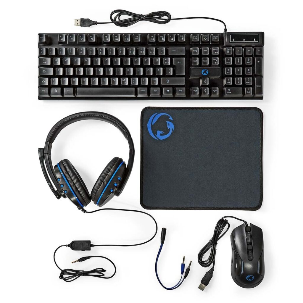 NEDIS 5-in-1 Gaming-Set mit Tastatur und Headset