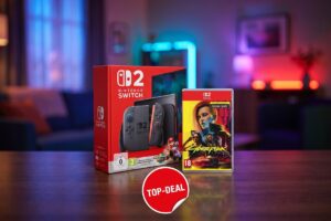 Nintendo Switch 2 mit Mario Kart World und Cyberpunk 2077 Bundle