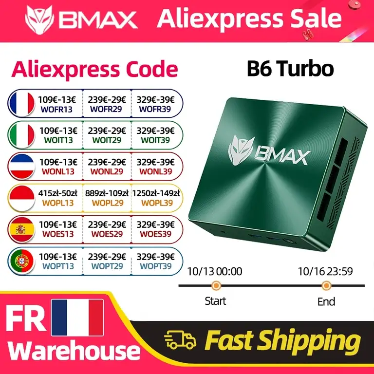 Mini PC Bmax B6 Turbo con procesador Intel Core i5