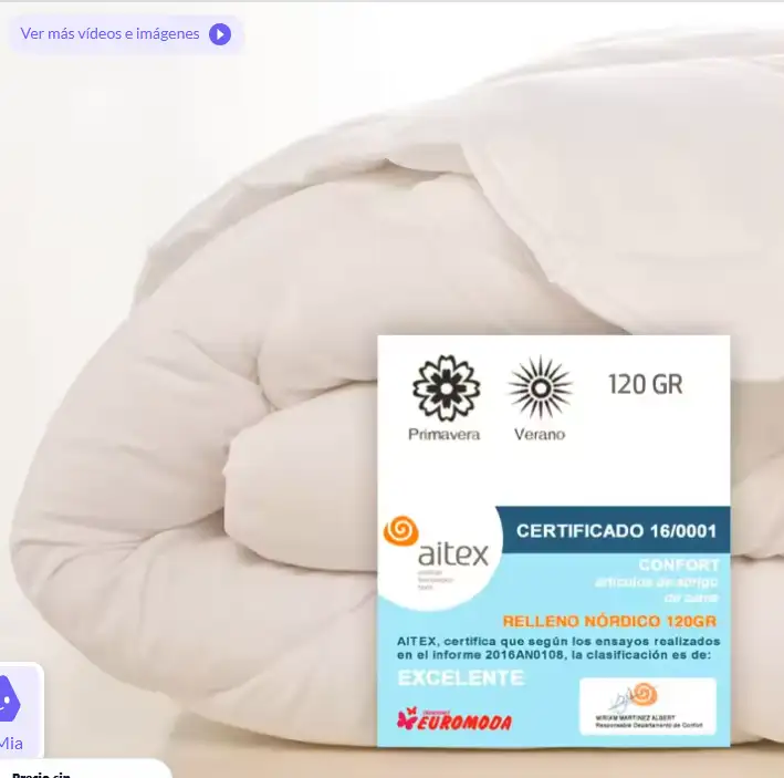 Relleno nórdico de microfibra para cama 90 cm