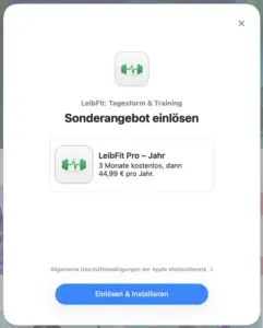 LeibFit Premium 3 Monate kostenlos | Apple Watch-App