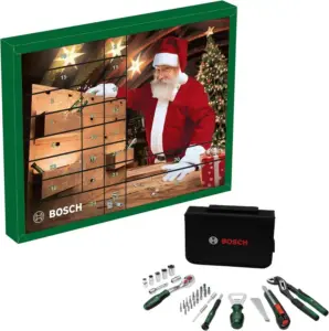 Bosch Werkzeug-Adventskalender 2026, 44-teilig mit Ratsche, Zange, Cutter und Tasche