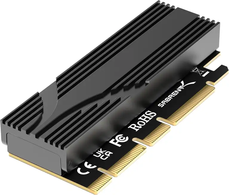 SABRENT M.2 NVMe zu PCIe 5.0 Adapter mit Aluminium-Kühlkörper