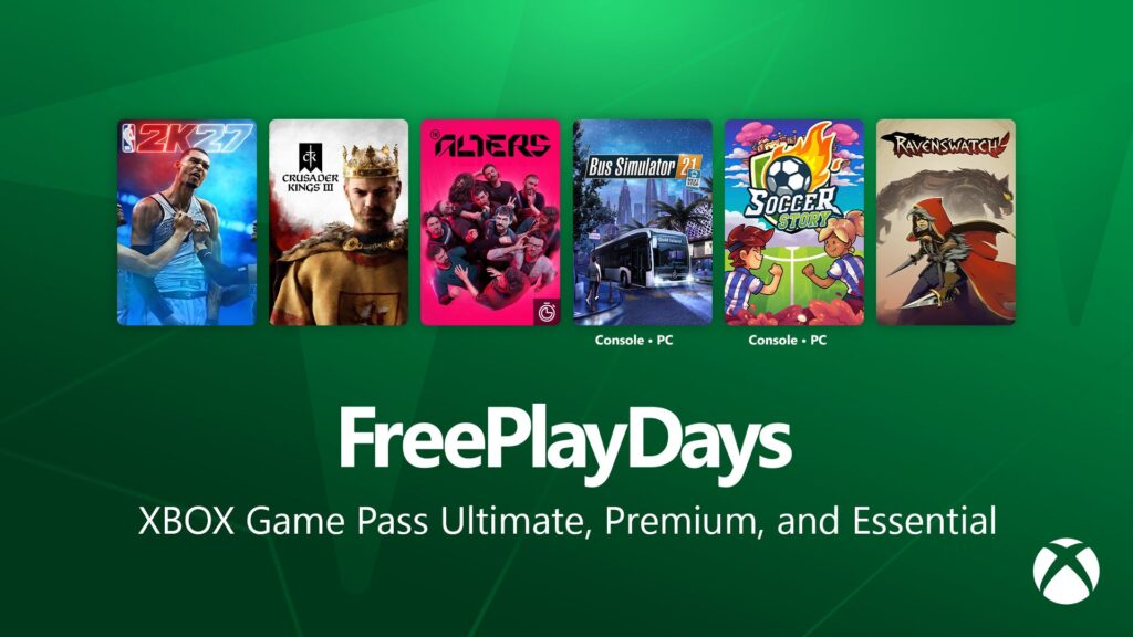 Xbox Free Play Days – Kostenlose Spiele für Xbox Game Pass Mitglieder