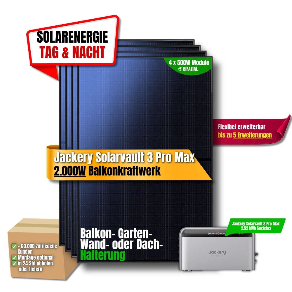 2000W Balkonkraftwerk mit 2,52kWh Speicher