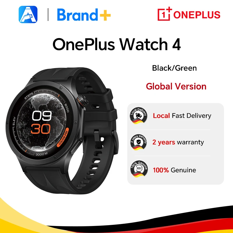 OnePlus Watch 4 Smartwatch in grün & schwarz