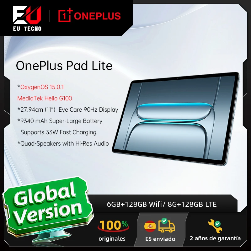 Tablet OnePlus Pad Lite 11 – 6 GB – 128 GB – Helio G100
