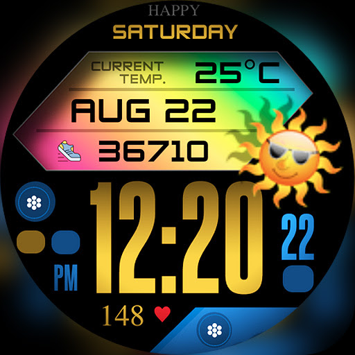 Gradient King Watch Face für WearOS-Smartwatches