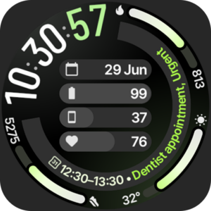 Vertex + Chrono Watch Face für WearOS im Google Play Store