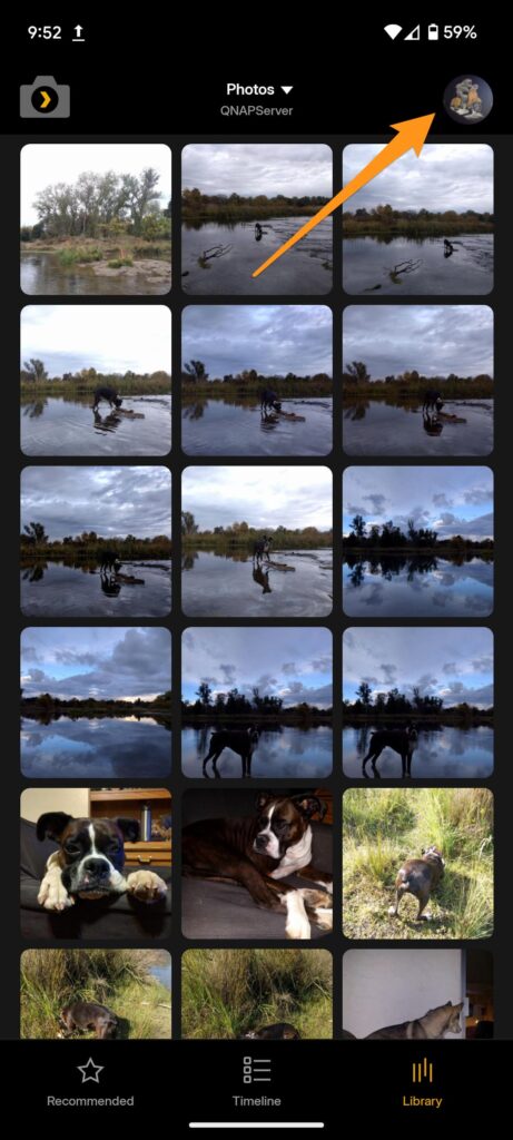Ansicht der Plex Foto-App auf dem Smartphone