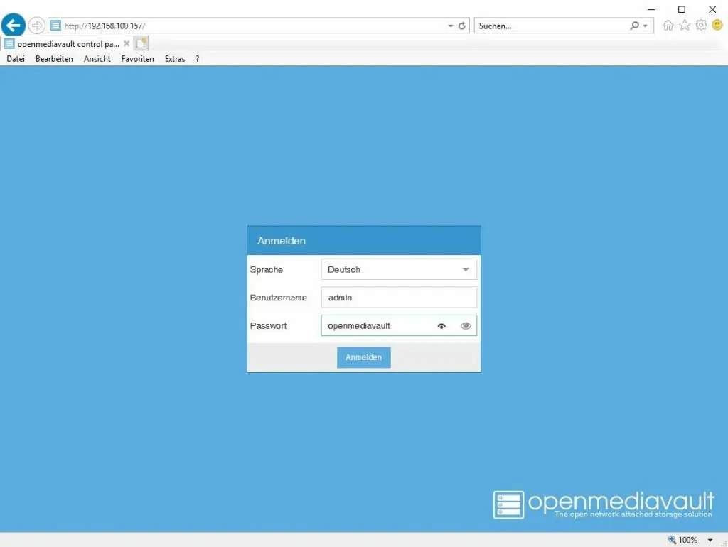 OpenMediaVault-Weboberfläche auf einer WD My Cloud Home mit Debian