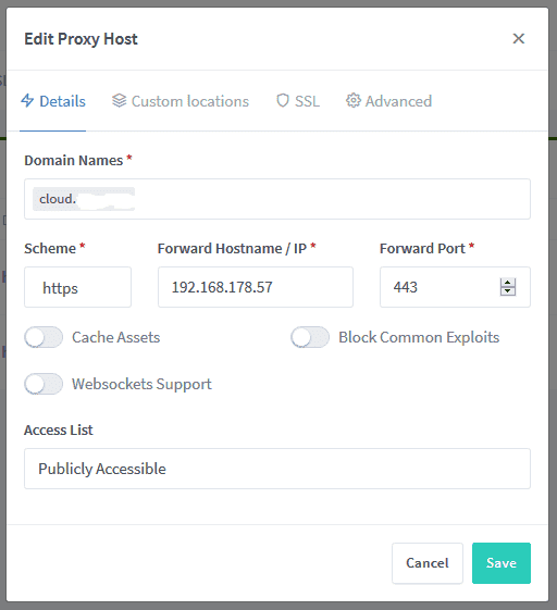 Neuen Proxy Host im Nginx Proxy Manager erstellen