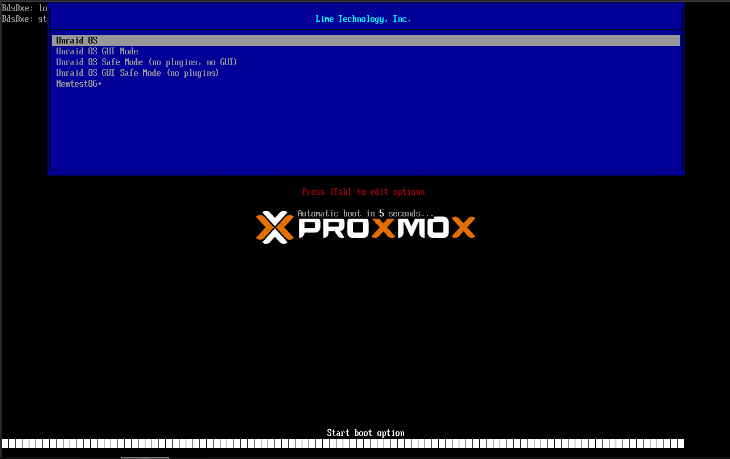 unRAID laeuft als VM in Proxmox