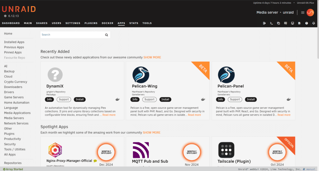 unraid-community-applications-plugin-appstore