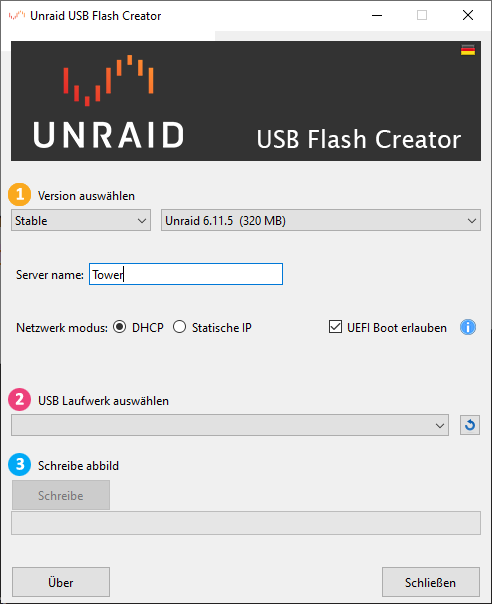 Unraid USB Creator tool