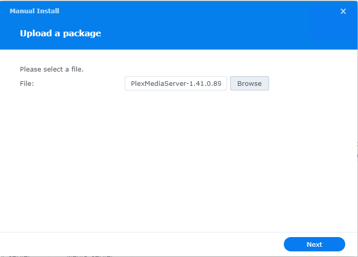 SPK-Paket im Synology Paket-Zentrum hochladen