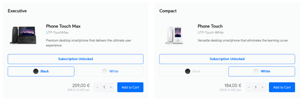 Die Unifi Talk Touch Telefone im Vergleich.
