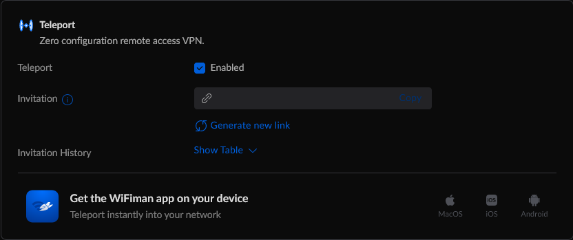 Teleport-VPN auf der UDM Pro SE