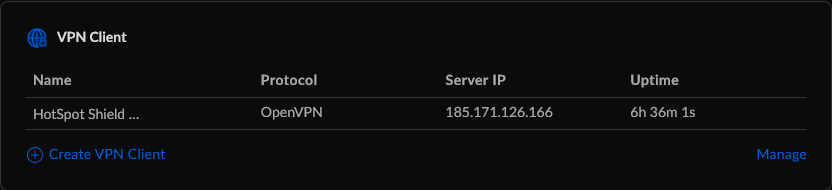 UniFi VPN Client anlegen im Menü Teleport und VPN
