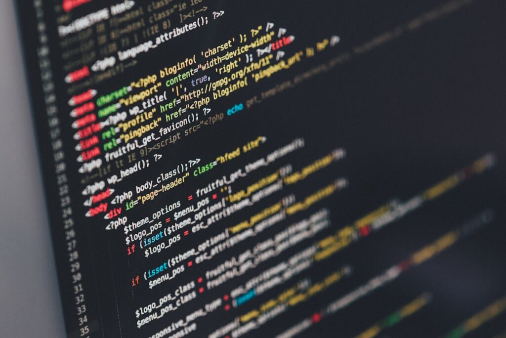 Programmcode auf einem Bildschirm