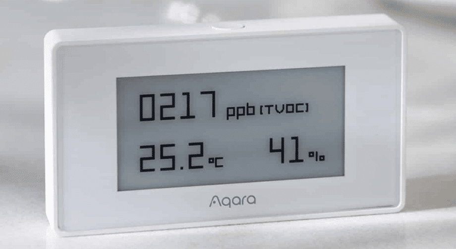 Aqara TVOC Sensor mit E-Ink-Display zur Messung der Luftqualität in Home Assistant